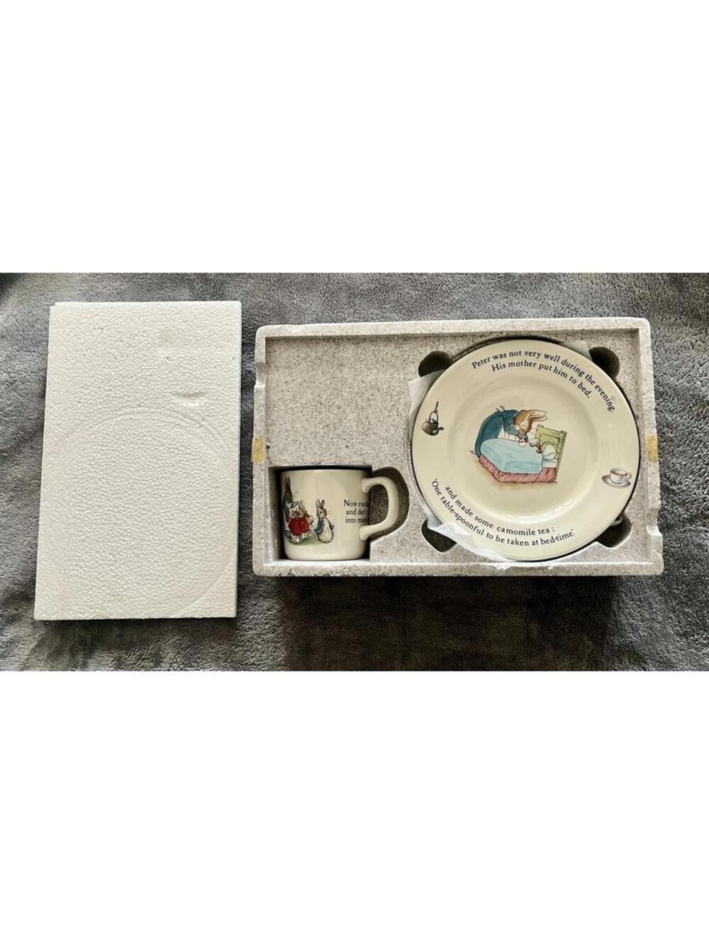 Vintage Peter Rabbit / Beatrix Potter 3 Piece Nursery Set By Wedgwood England ❤️